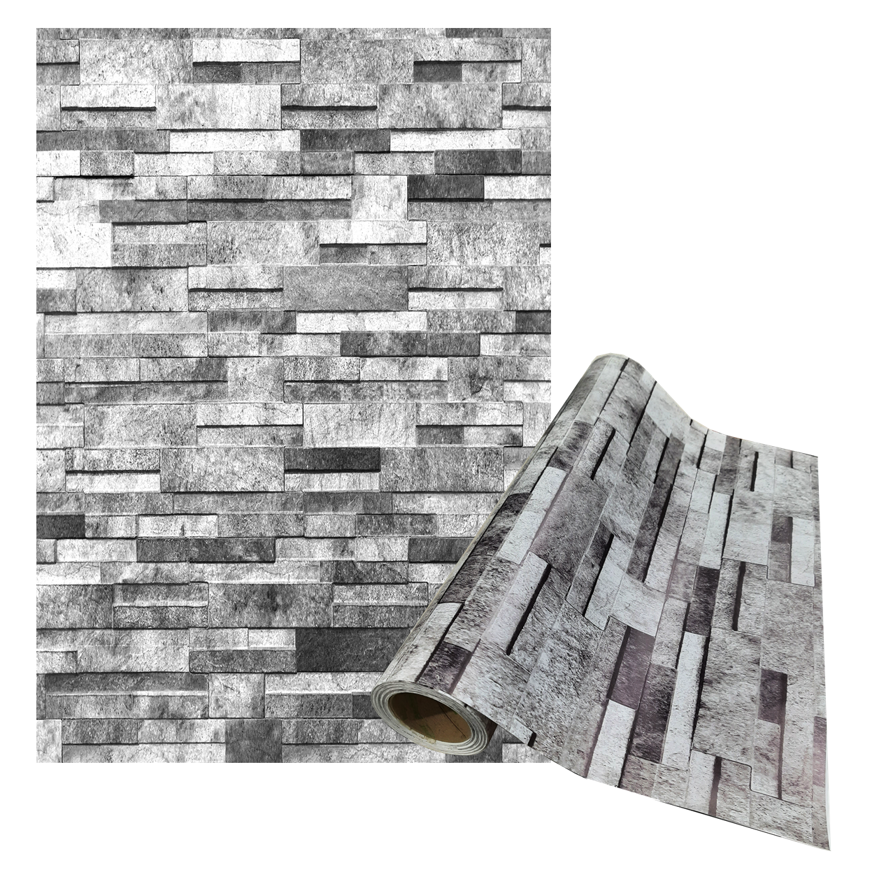 Rollo papel adhesivo decorativo Laja gris 2,5mts x70cms