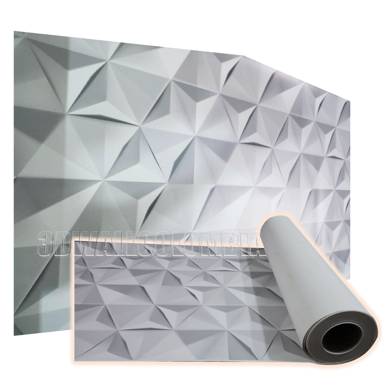 Rollo papel adhesivo decorativo Piramidal gris 2,5mts x70cms