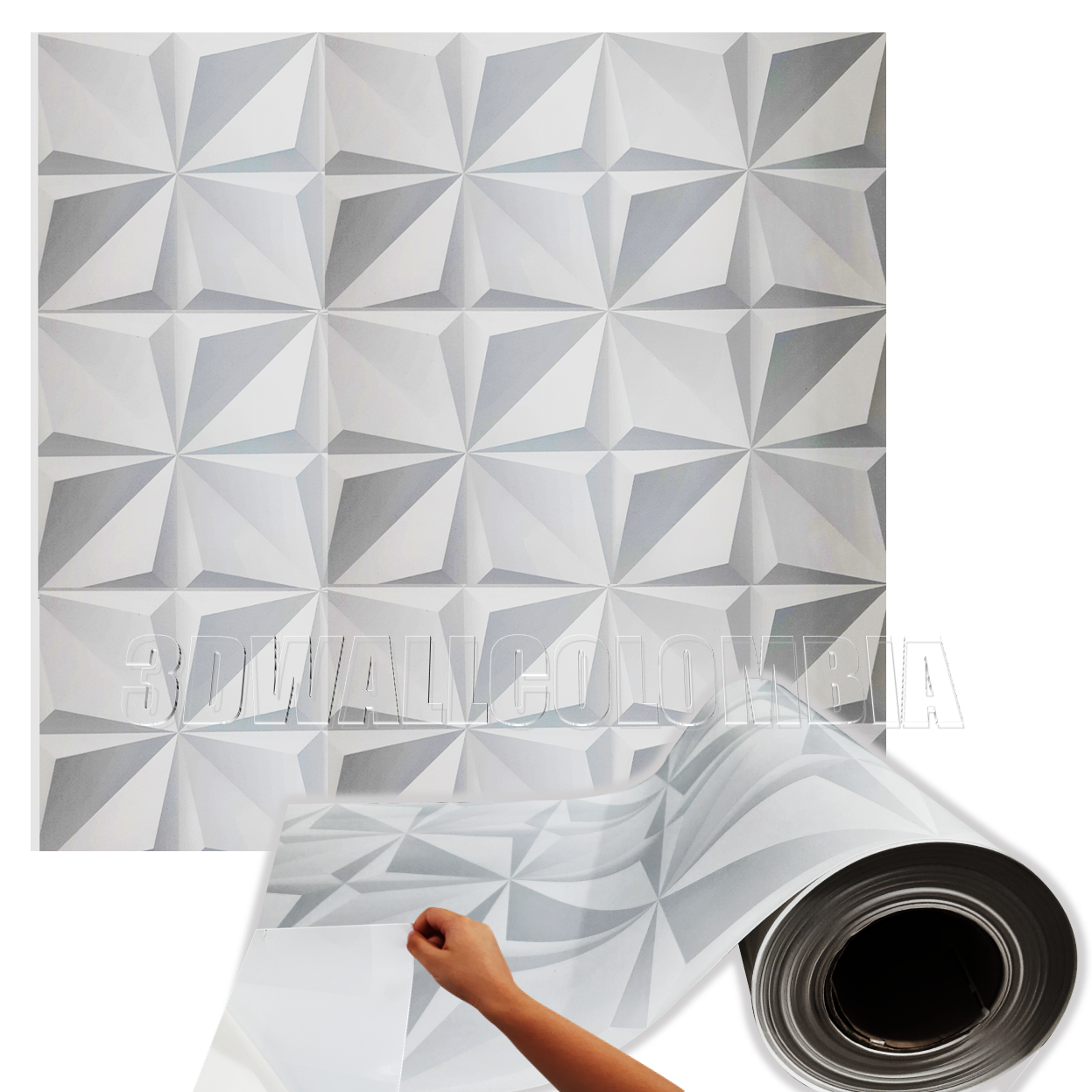 Rollo papel adhesivo decorativo Estrella gris 2,5mts x70cms