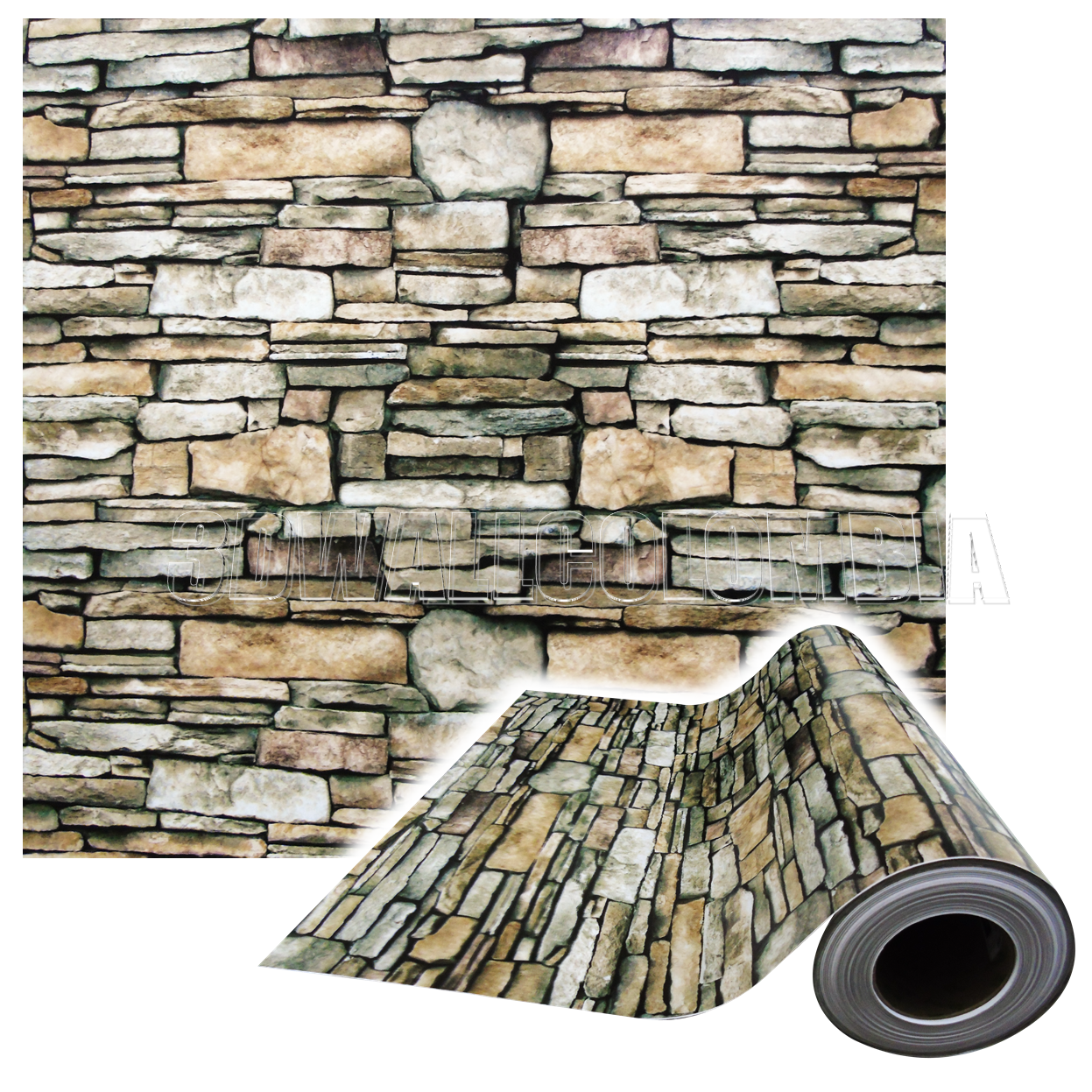 Rollo papel adhesivo decorativo Rocas CF 2,5mts x70cms