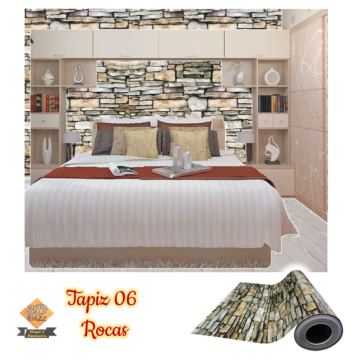 Rollo papel adhesivo decorativo Rocas CF 2,5mts x70cms - Imagen 4