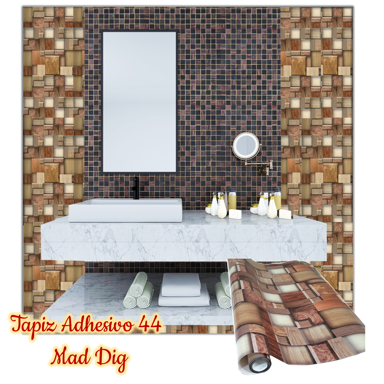 Rollo papel adhesivo decorativo Madera Digital 2.5mts x70cms - Imagen 4