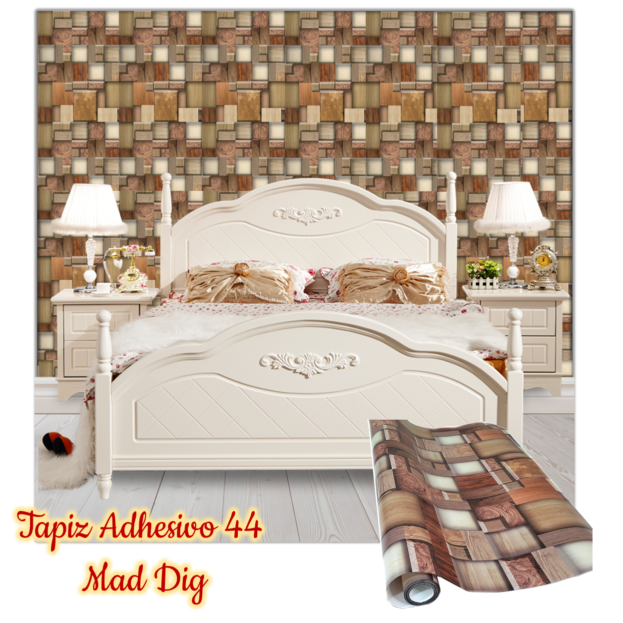 Rollo papel adhesivo decorativo Madera Digital 2.5mts x70cms - Imagen 2