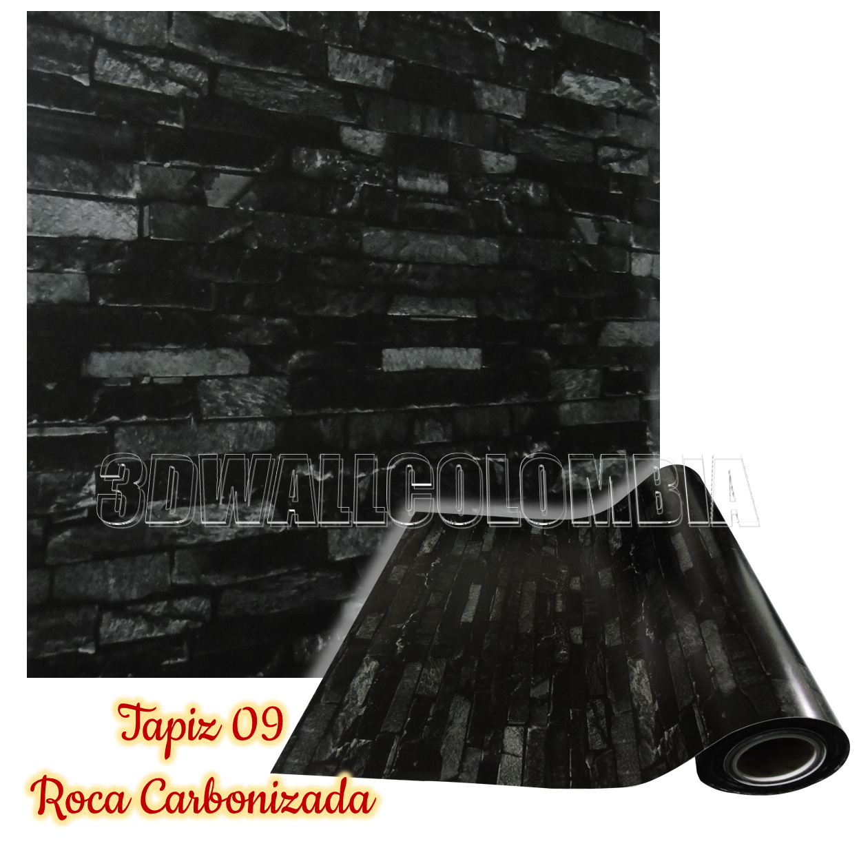 Rollo papel adhesivo decorativo Roca carbonizada 2.5mts x70cms - Imagen 6