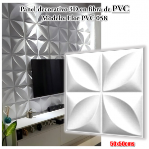 Panel lamina pvc 3d estilo FLOR 58 metro cuadrado