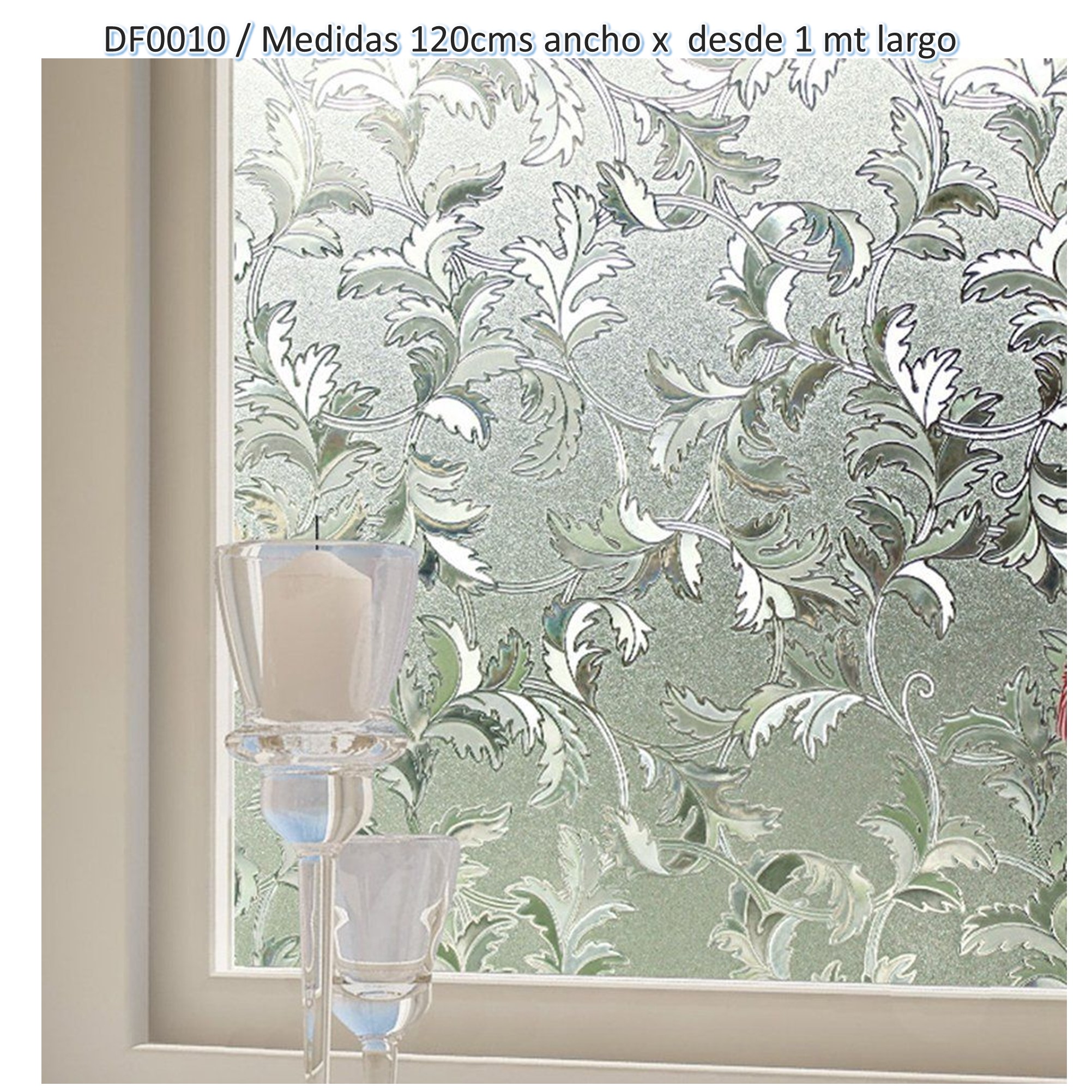 Stiker Vinilo Pelicula Para Vidrios Ventanas Puertas Decorativas x metros continuos DF0010 HOJAS