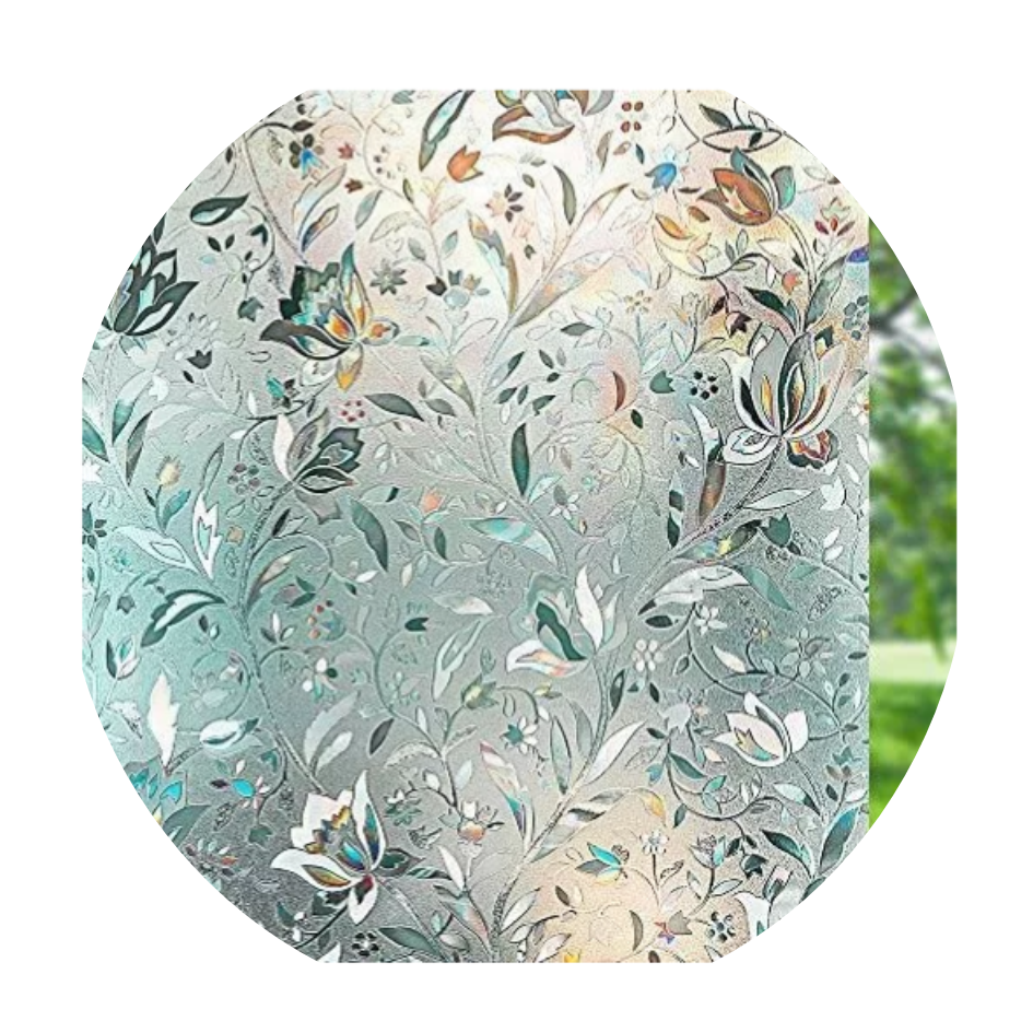 Stiker Vinilo Pelicula Para Vidrios Ventanas Puertas Decorativas x metros continuos DF0016 Flores - Imagen 2