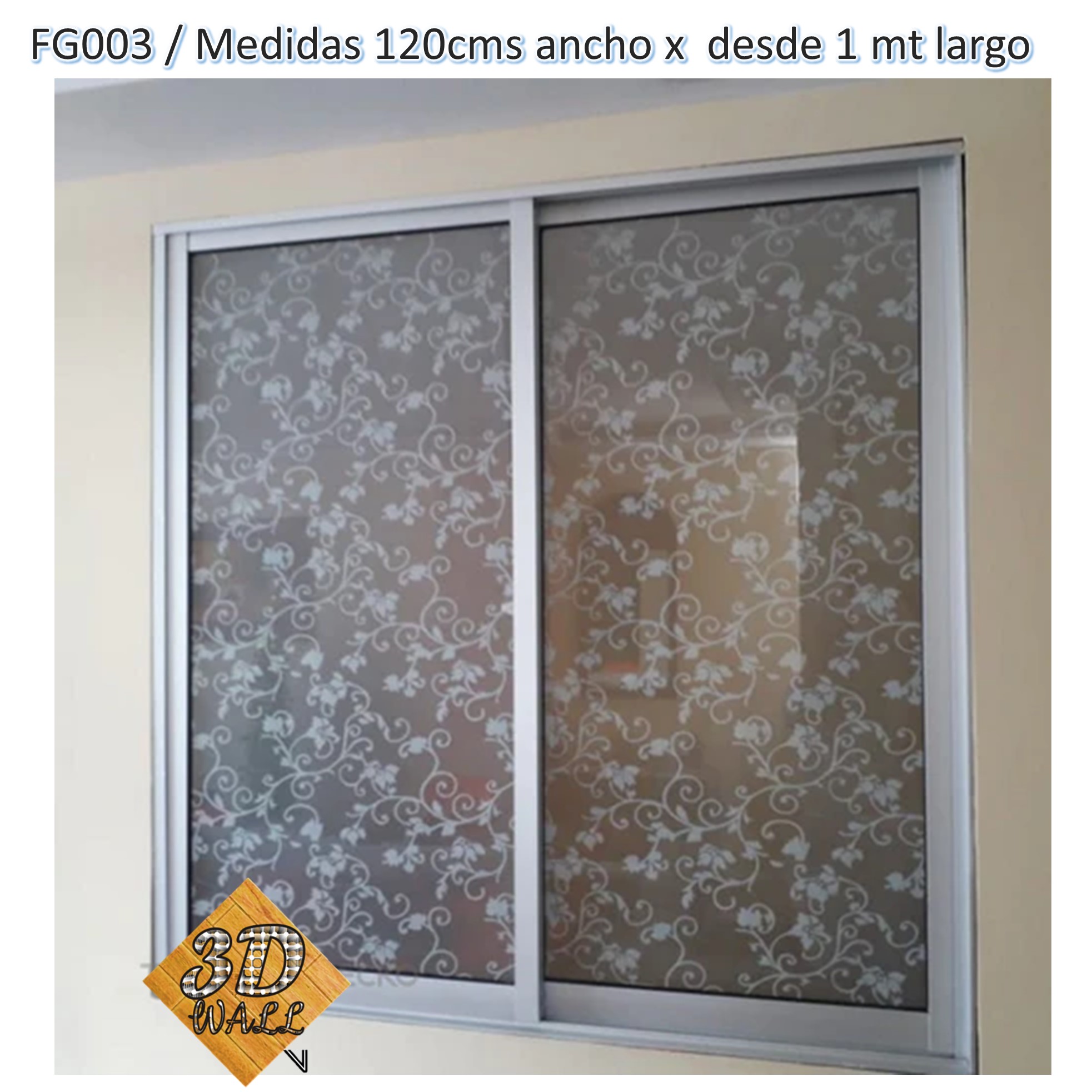 Stiker Vinilo Pelicula Para Vidrios Ventanas Puertas Decorativas x metros continuos FG003-120 - Imagen 2
