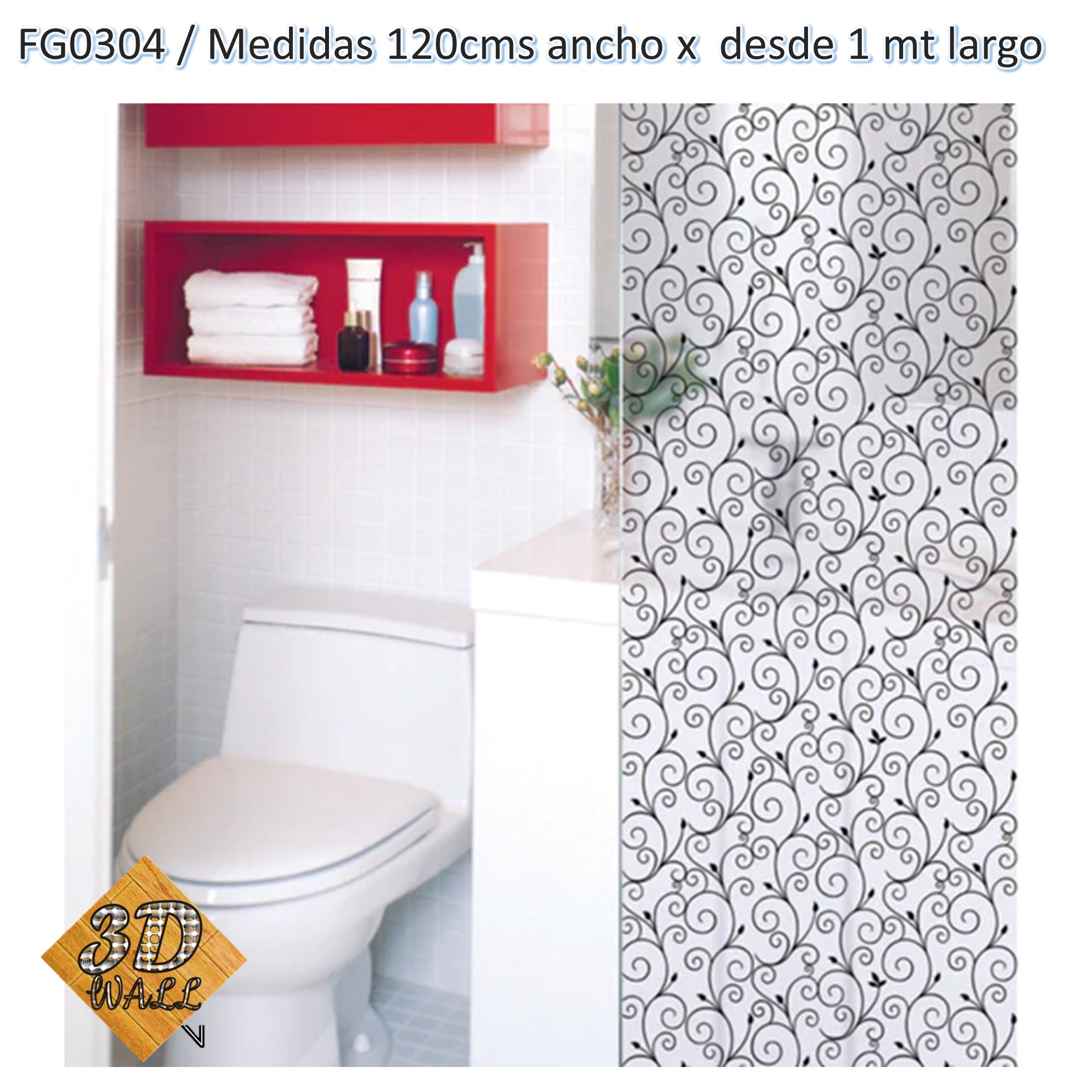 Stiker Vinilo Pelicula Para Vidrios Ventanas Puertas Decorativas x metros continuos FG0304-120 - Imagen 2