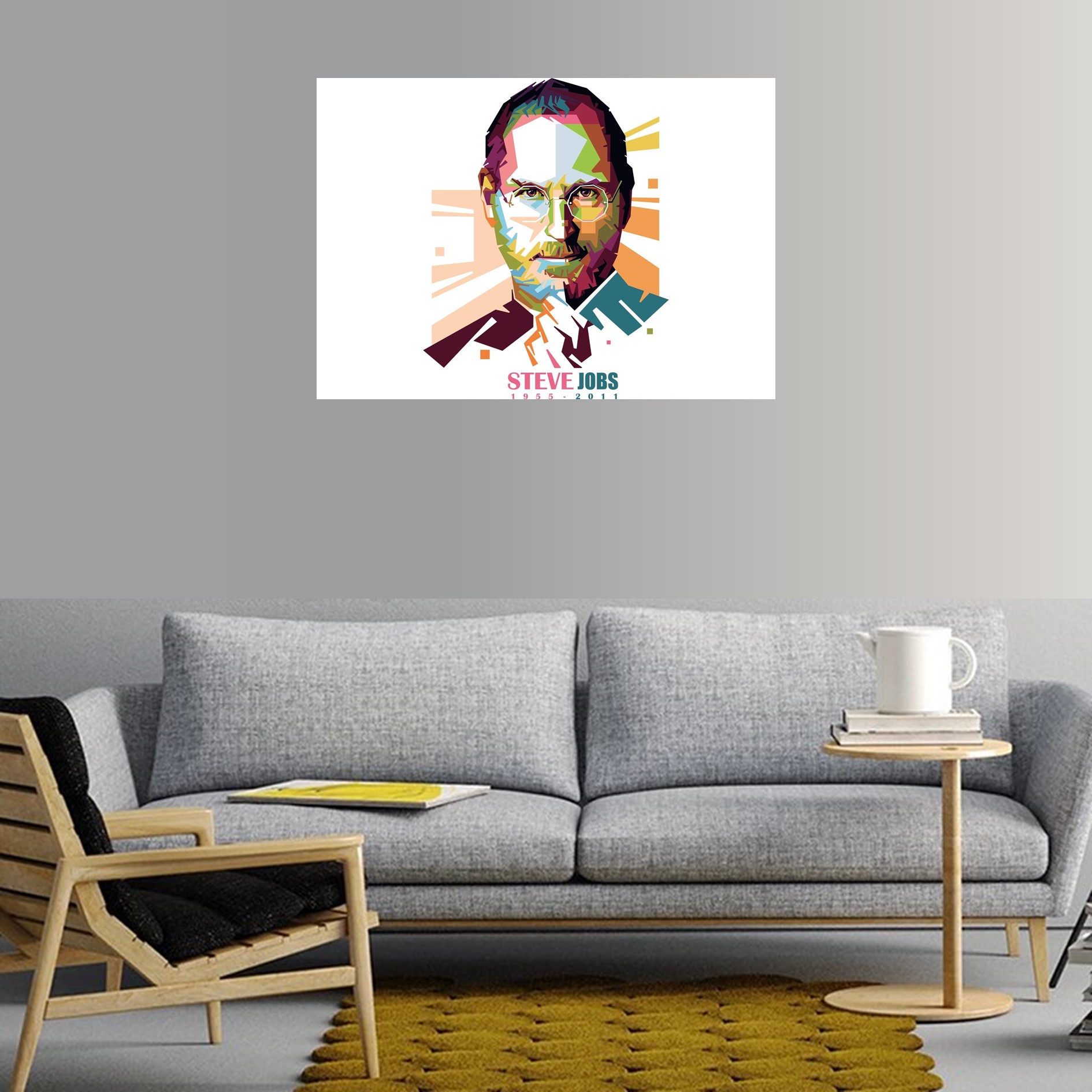 Poster Adhesivo Vinilo Decorativo Para Pared 70cmx50cms PDP00-Steve Jobs - Imagen 2