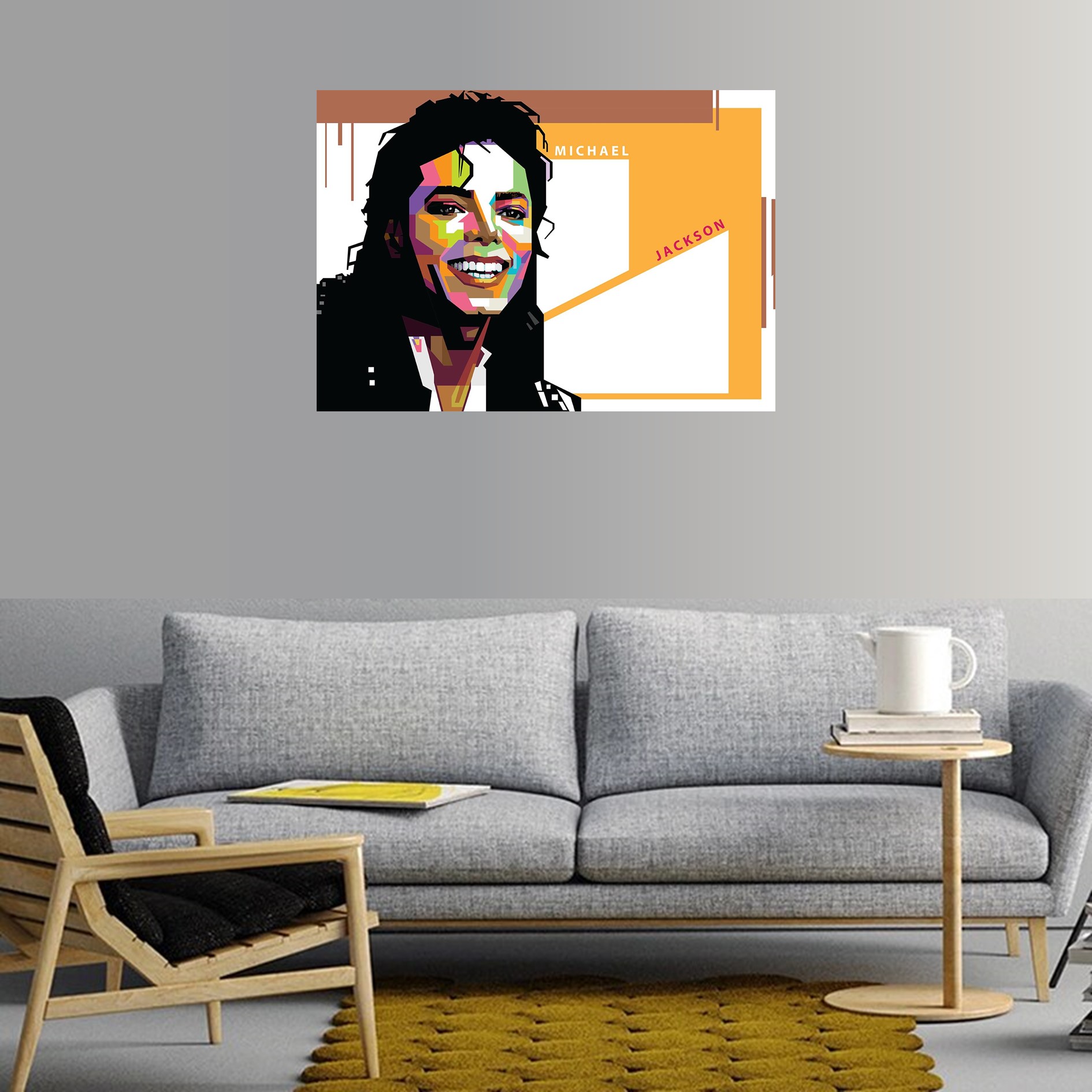 Poster Adhesivo Vinilo Decorativo Para Pared 70cmx50cms PDP00-michel Jackson - Imagen 2