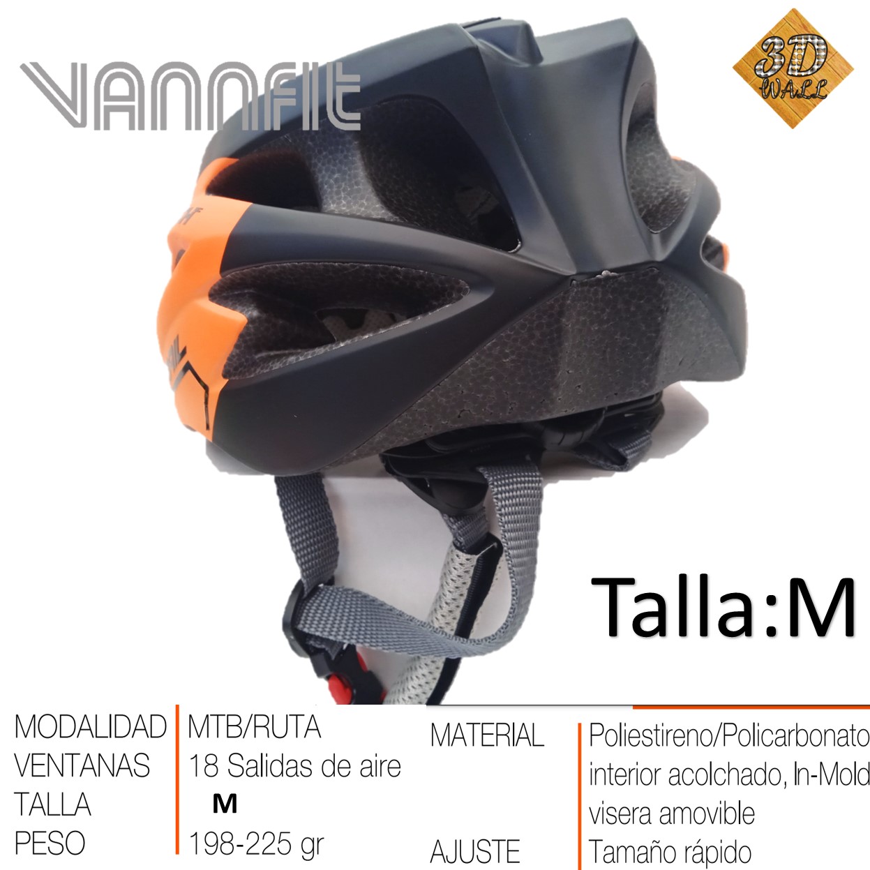 Casco ON TRAIL original Modelo Dash talla M -naranja - Imagen 6