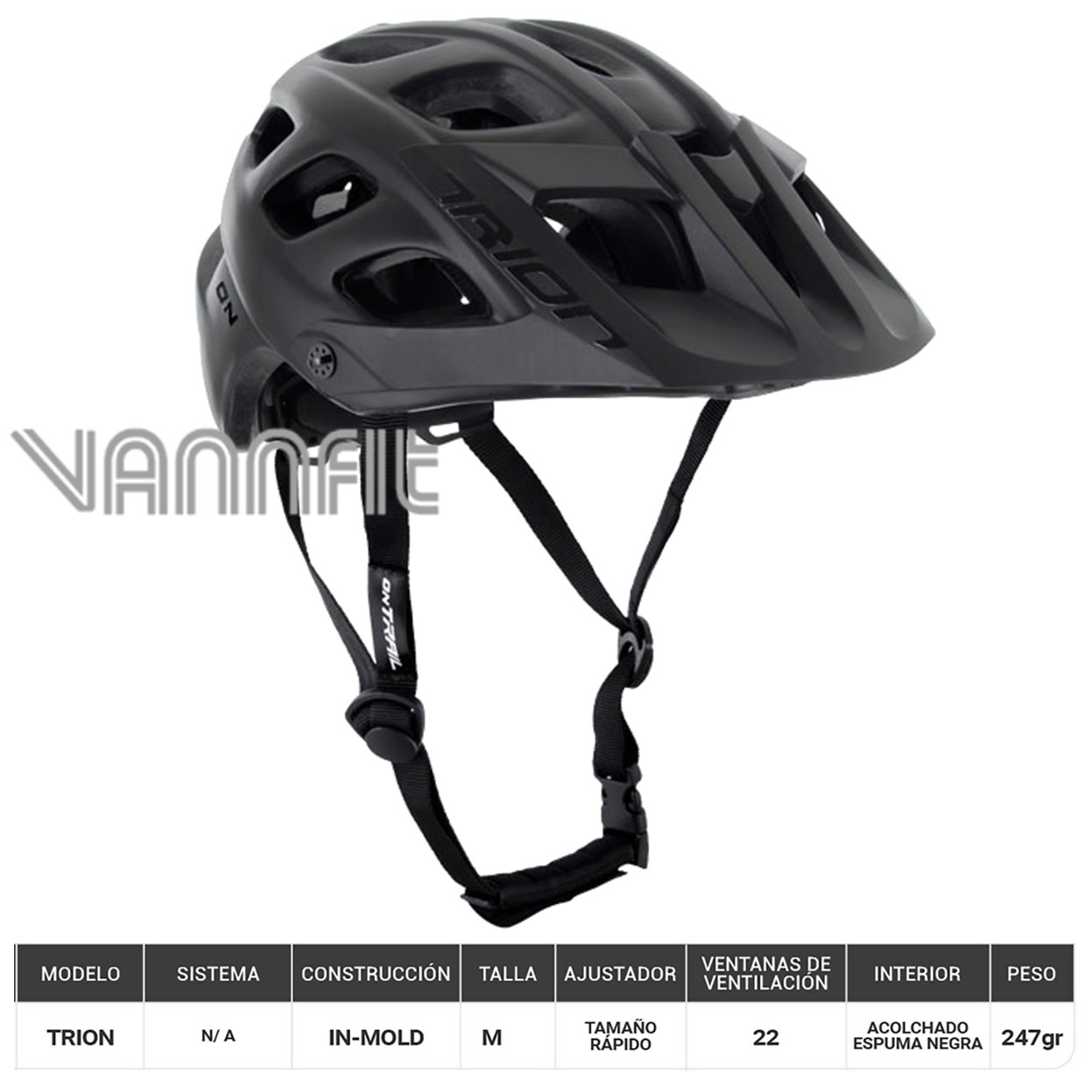 Casco ON TRAIL original Modelo Trion talla M -Negro