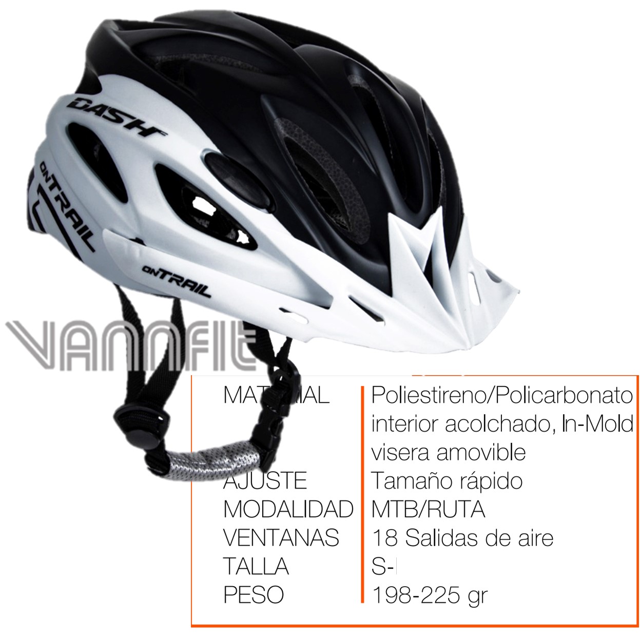 Casco ON TRAIL original Modelo Dash talla L -BL/NG