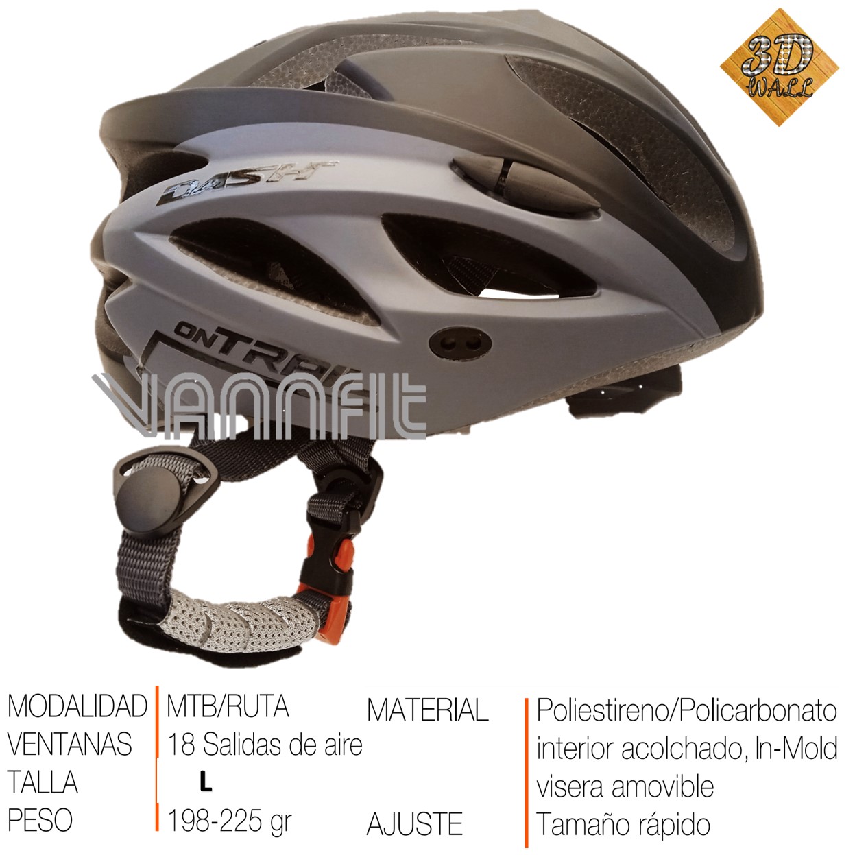 Casco ON TRAIL original Modelo Dash talla M-Gris