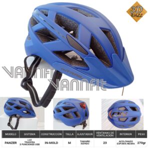 Casco ON TRAIL original Modelo Panzer talla M -Azul