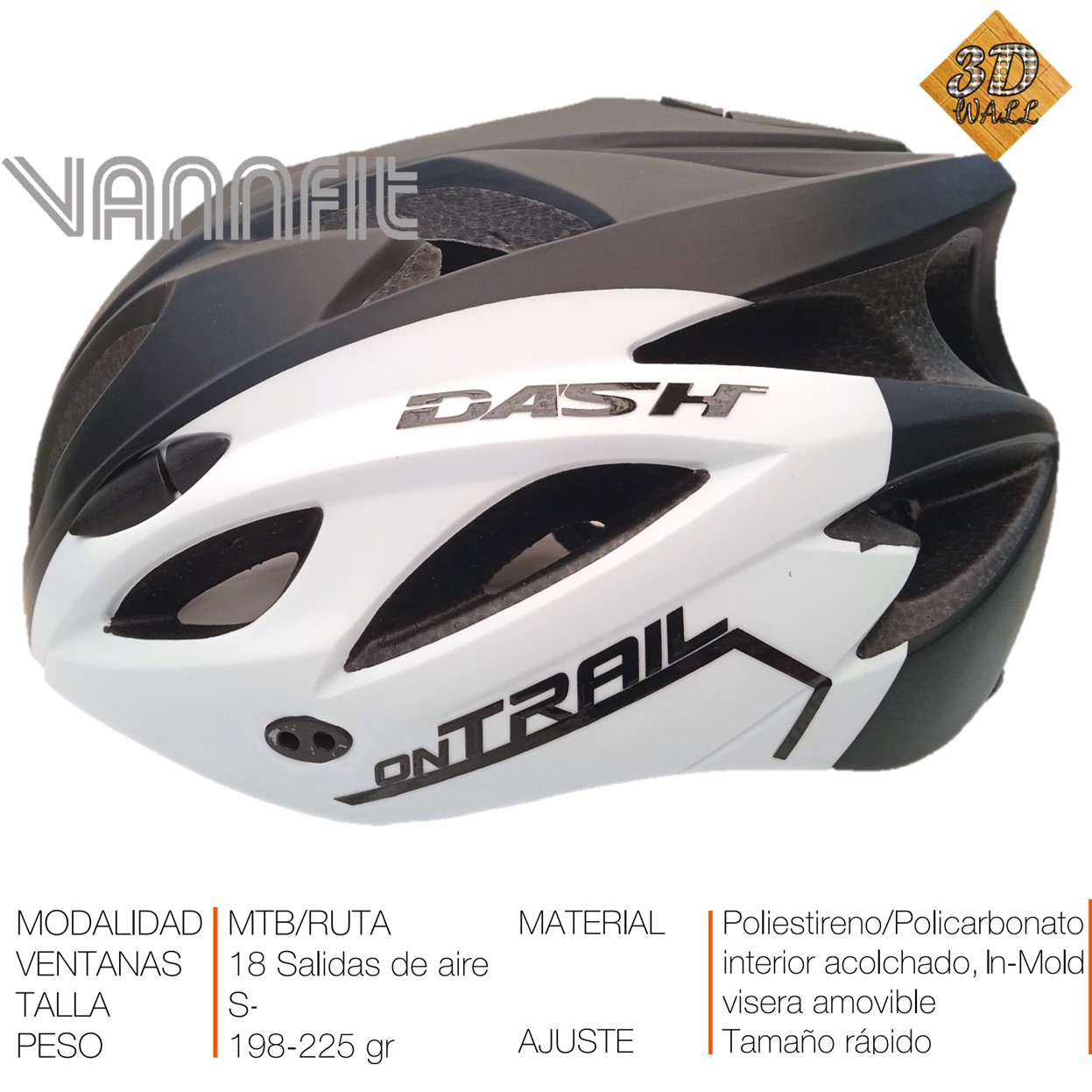 Casco ON TRAIL original Modelo Dash talla L -BL/NG - Imagen 5
