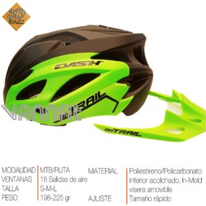 Casco ON TRAIL original Modelo Dash talla S -verde
