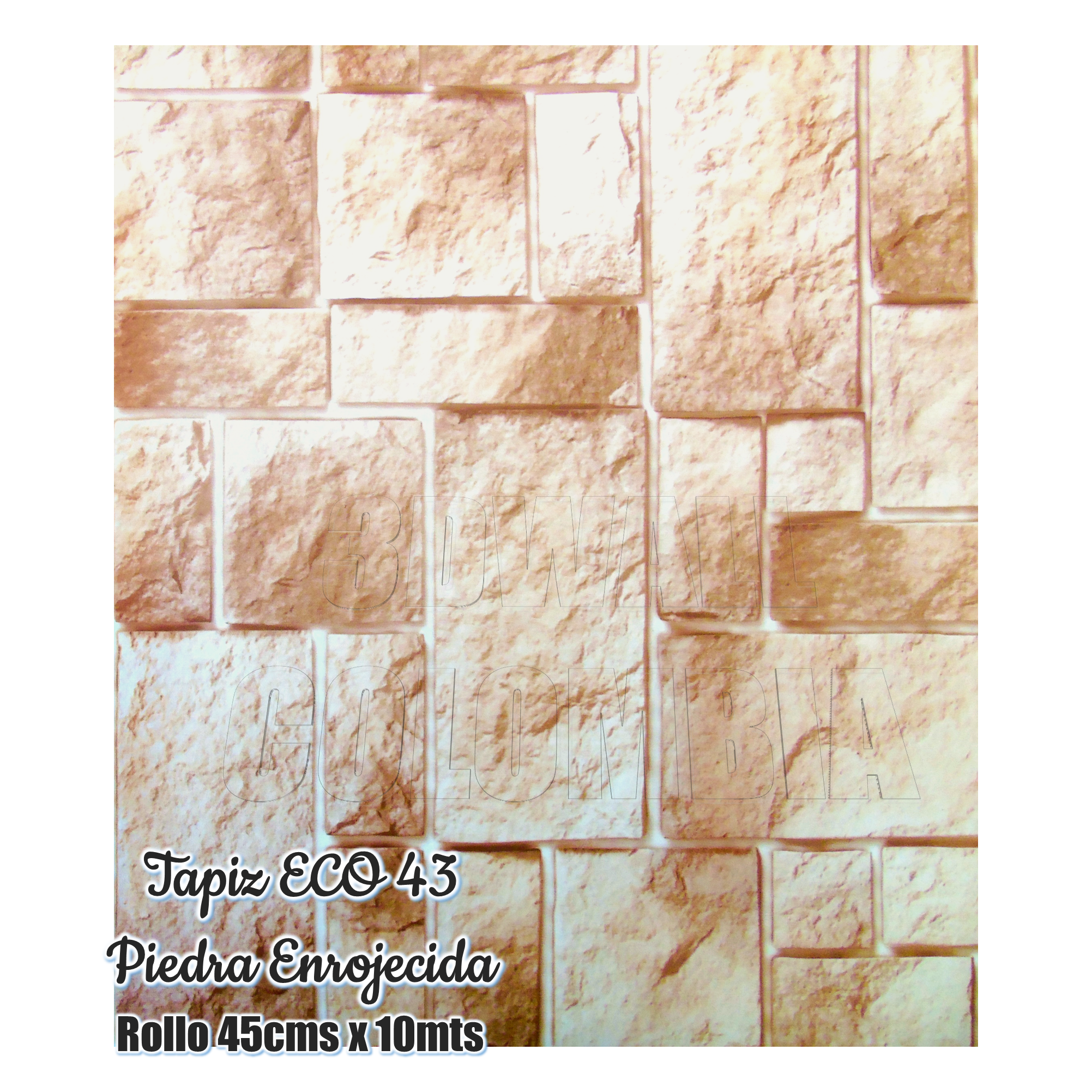 Rollo De Papel Tapiz Adhesivo Decora Pared 4,5 Mts Cuadrados ESTILO piedra rojiza - Imagen 3