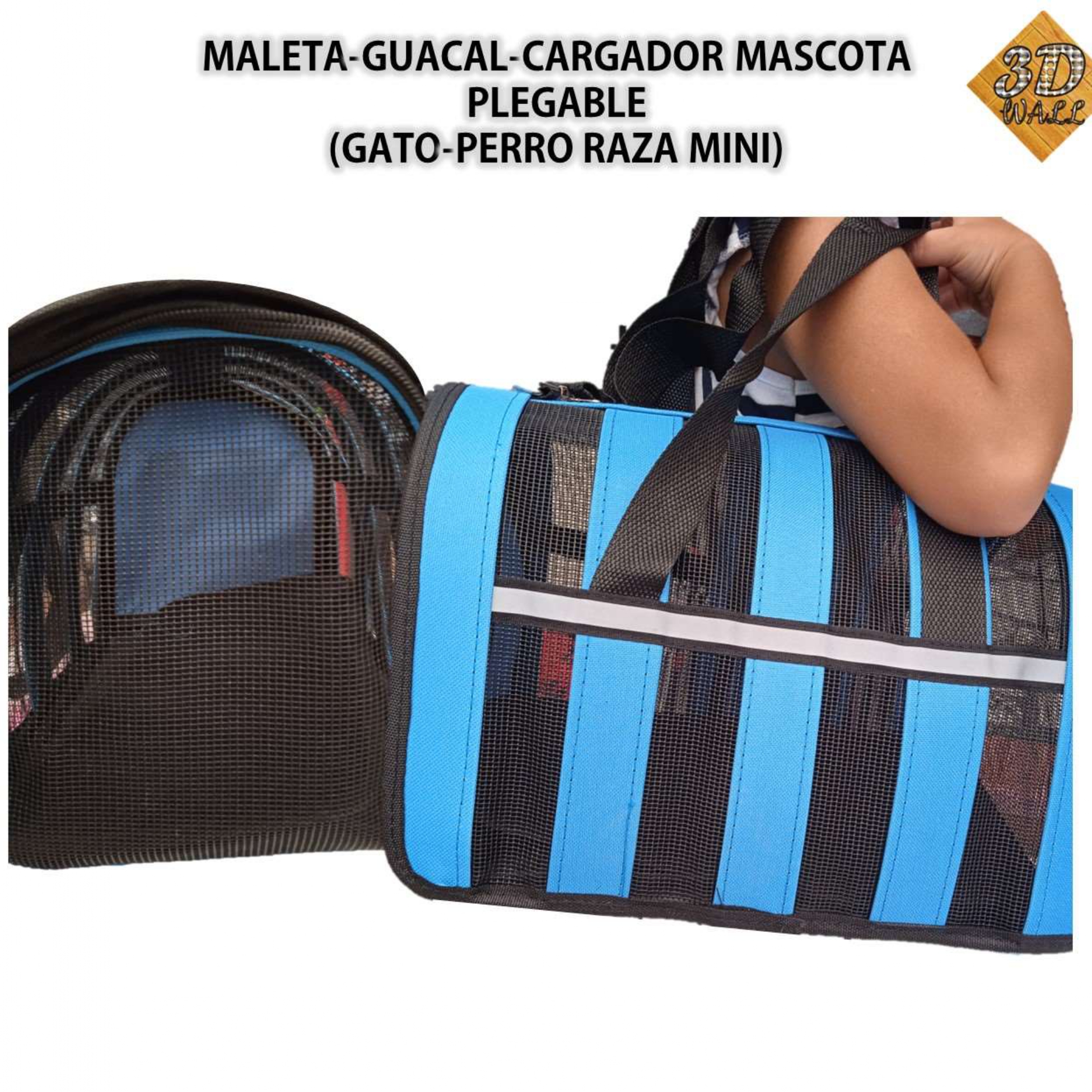 Maleta Guacal Cargador plegable Mascota (perro Gato Mini)