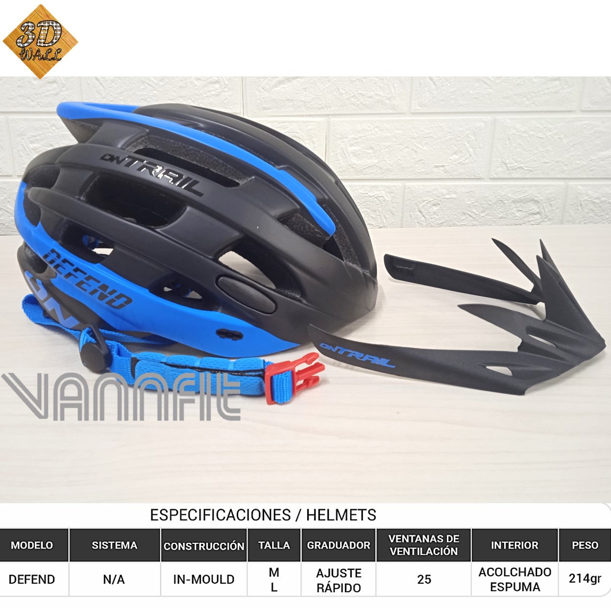 Casco ON TRAIL original Modelo Defend Azul L