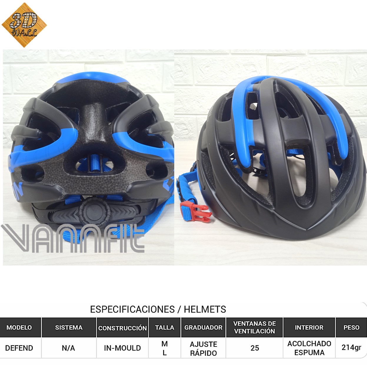 Casco ON TRAIL original Modelo Defend Azul L - Imagen 2