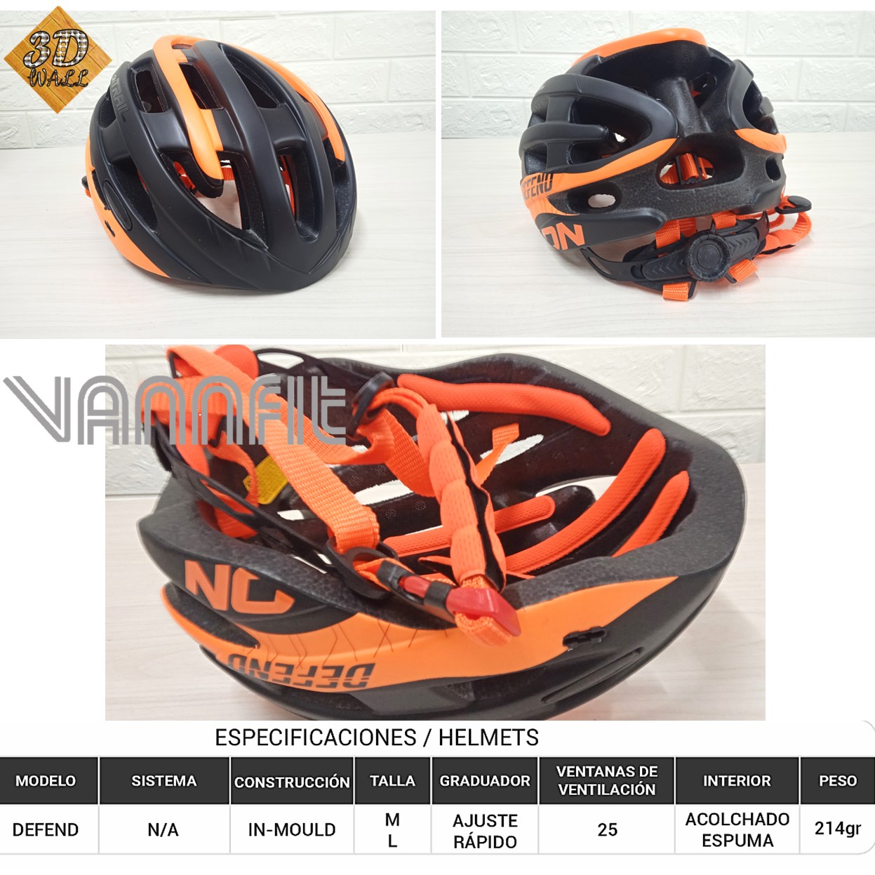 Casco ON TRAIL original Modelo Defend Naranja L - Imagen 2
