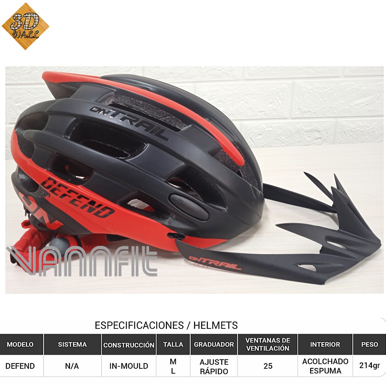 Casco ON TRAIL original Modelo Defend ROJO L