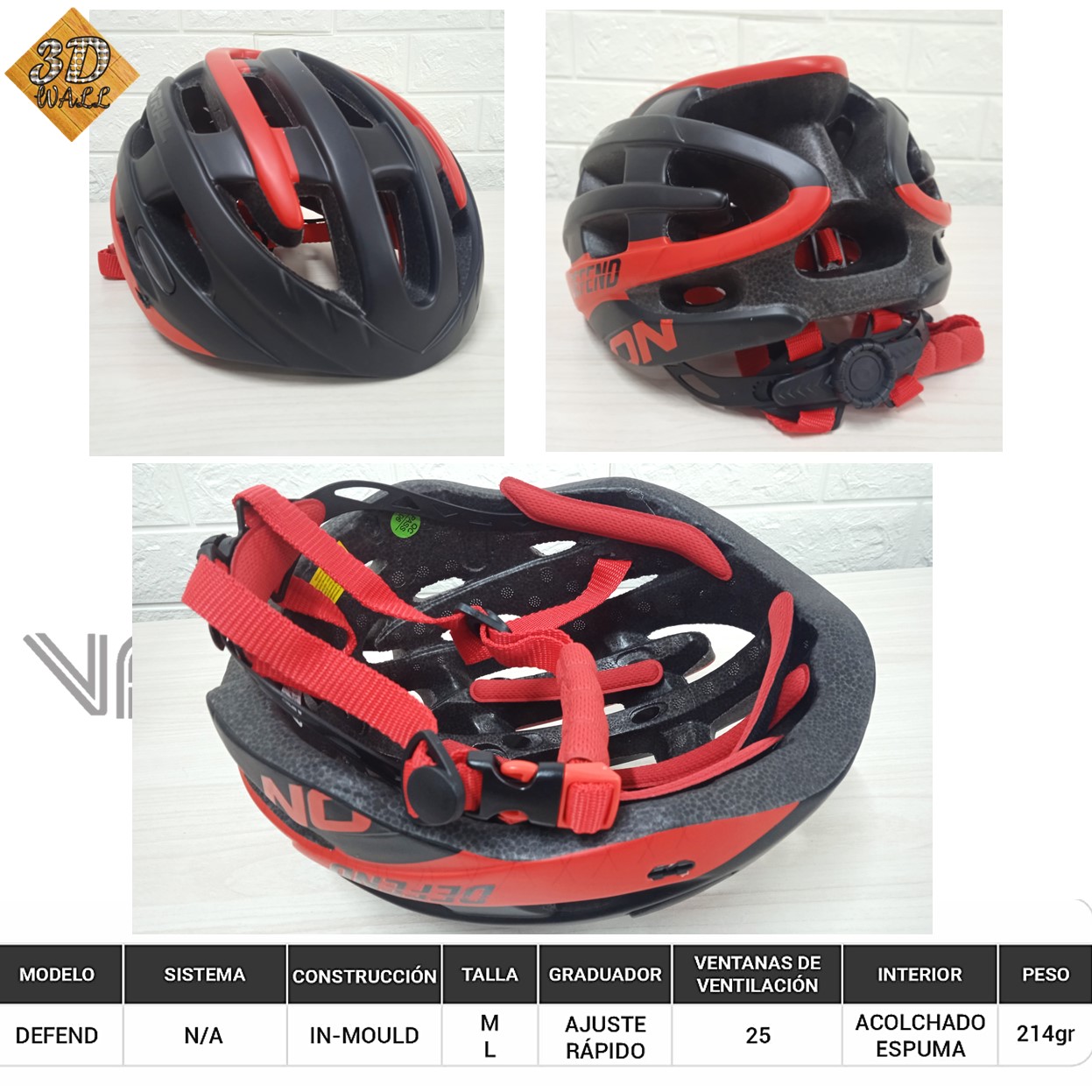 Casco ON TRAIL original Modelo Defend ROJO L - Imagen 2