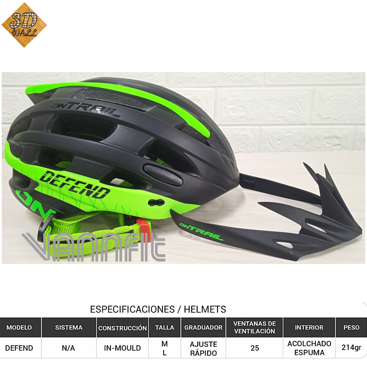 Casco ON TRAIL original Modelo Defend Verde L