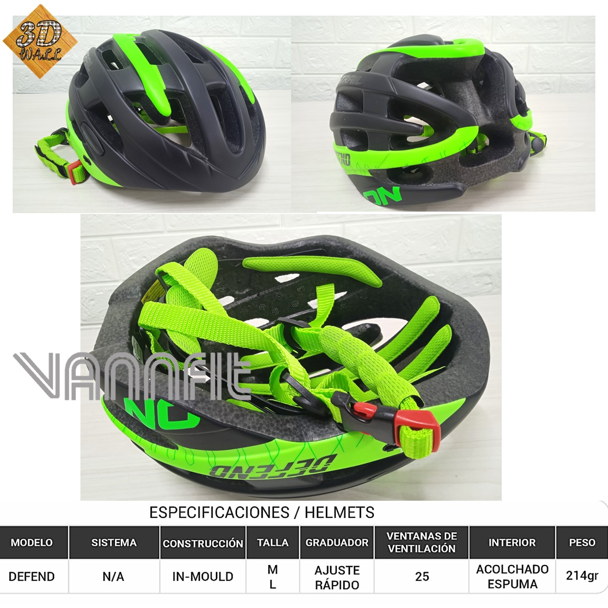 Casco ON TRAIL original Modelo Defend Verde L - Imagen 2