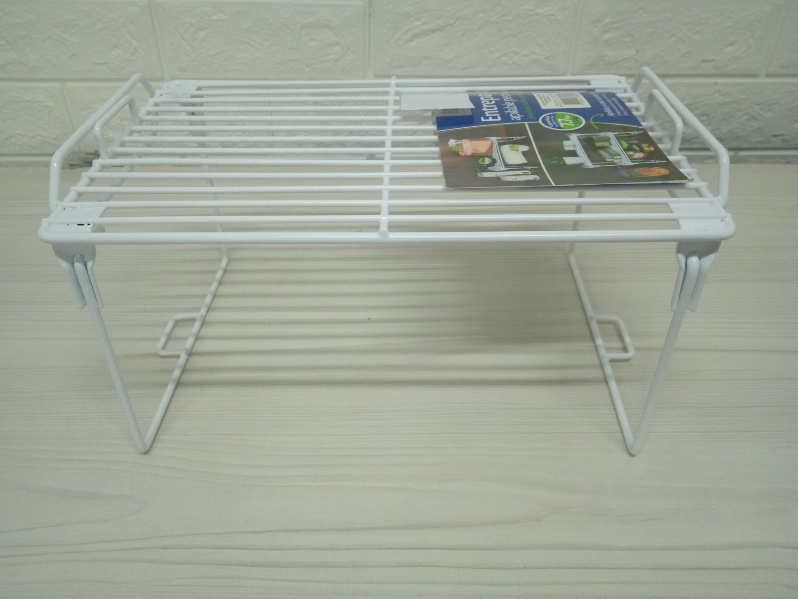 Entrepaño apilable pequeño metalico blanco organizador apilable
