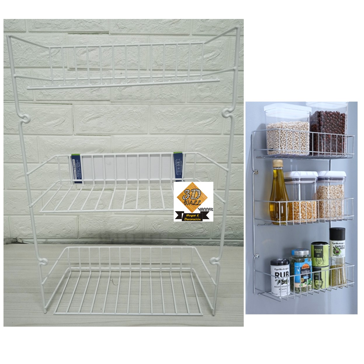 Organizador tipo Canasta 3 niveles blanco