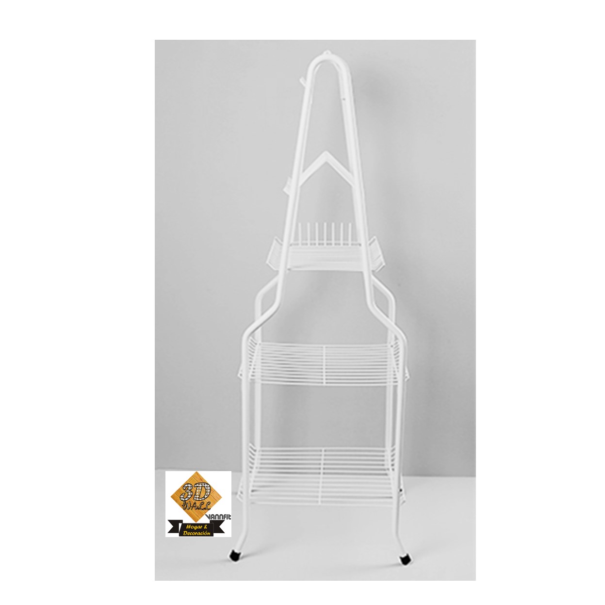 Platero roganizador de loza cocina Locero pie 5 niveles blanco - Imagen 3