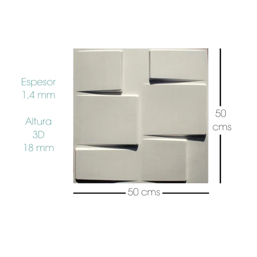 Metro cuadrado Pared 3D 4 Paneles 50*50CMS(1mt²) Fibra Vegetal - DL057