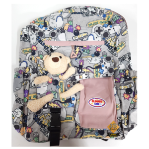 Maleta morral bolso osito gris