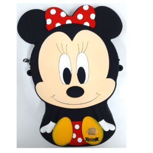 Bolso contorno minie sentada vestido rojo