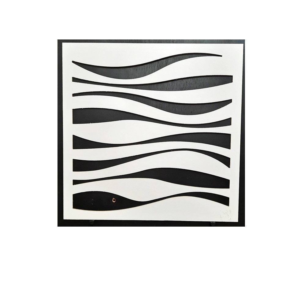 Lamina tablero panel decorativo en madera mdf para pared en 3d paqute x 6 tabletas de 30x30cms ref:ondas