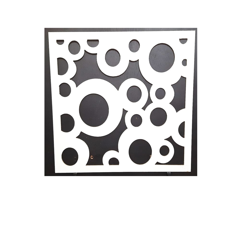Lamina tablero panel decorativo en madera mdf para pared en 3d paqute x 6 tabletas de 30x30cms ref: circulos