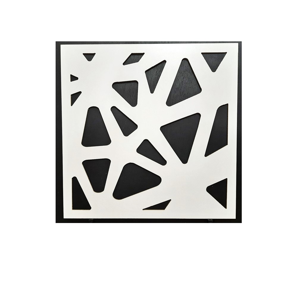 Lamina tablero panel decorativo en madera mdf para pared en 3d paqute x 6 tabletas de 30x30cms ref: triangulos
