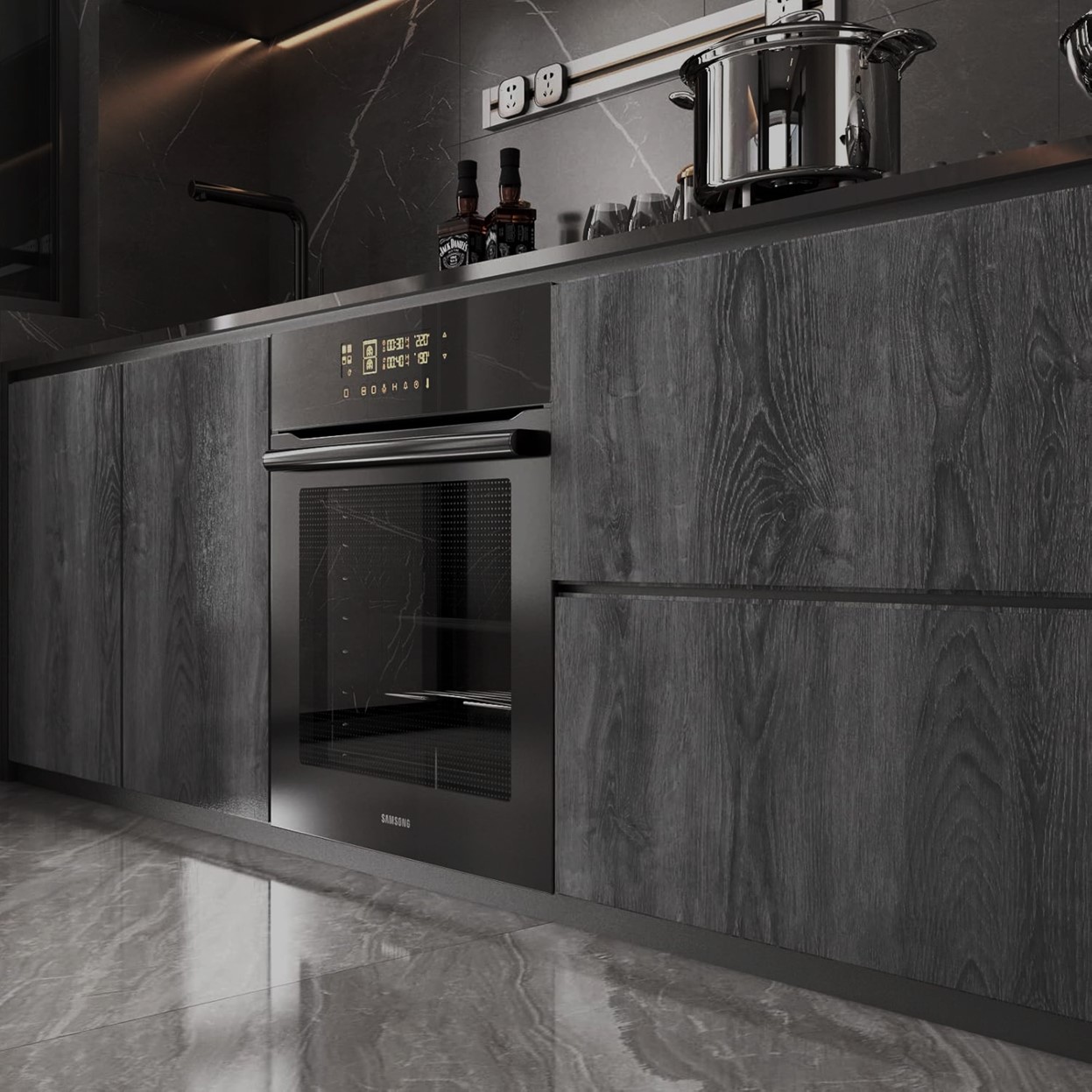 Papel Tapiz Vinilo Adhesivo 5 Metrosx60cms estilo madera gris vetas - Imagen 3