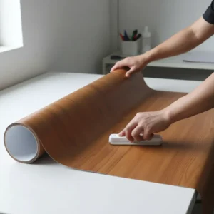 Papel Tapiz Vinilo Adhesivo 5 Metrosx60cms estilo madera CEREZO pulido liso